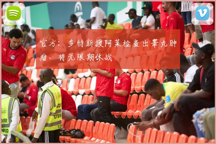官方：多特新援阿莱检查出睾丸肿瘤，将无限期休战